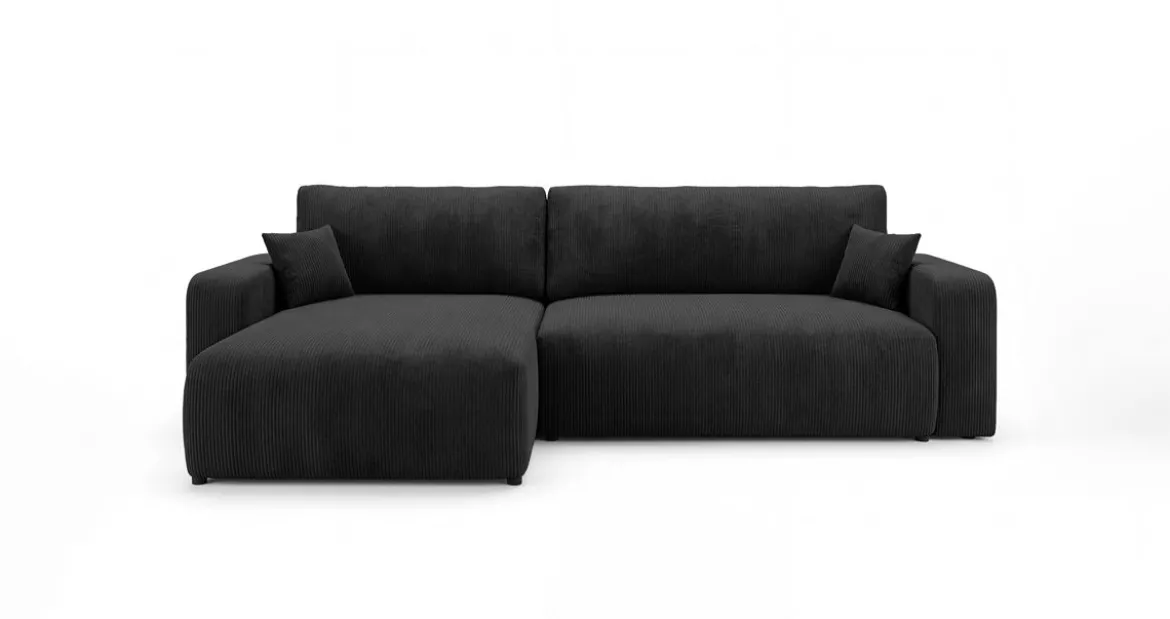 Designer Ecksofa Noma mit Schlaf- und Klappfunktion in Cord