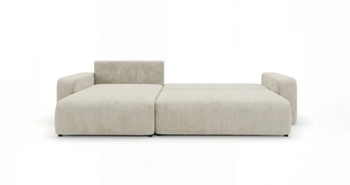 Designer Ecksofa Noma mit Schlaf- und Klappfunktion in Cord