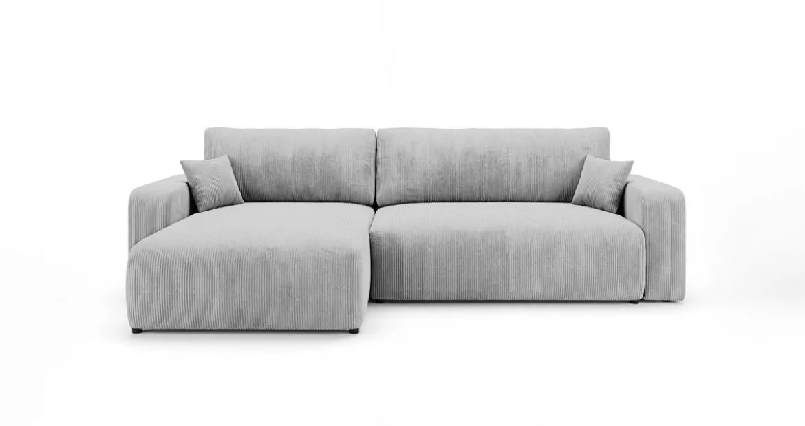 Designer Ecksofa Noma mit Schlaf- und Klappfunktion in Cord