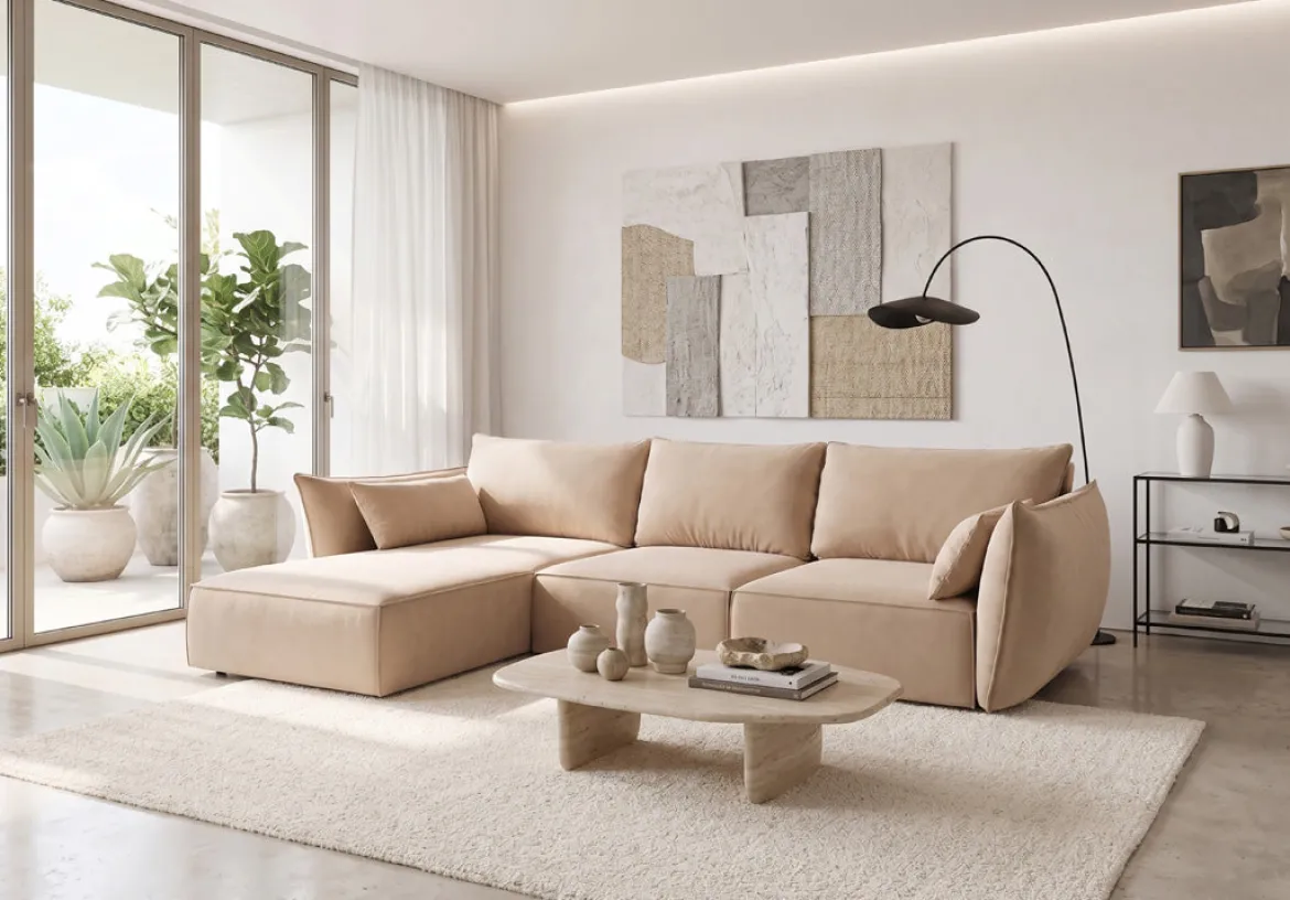 Designer Ecksofa Nuvola in Samt