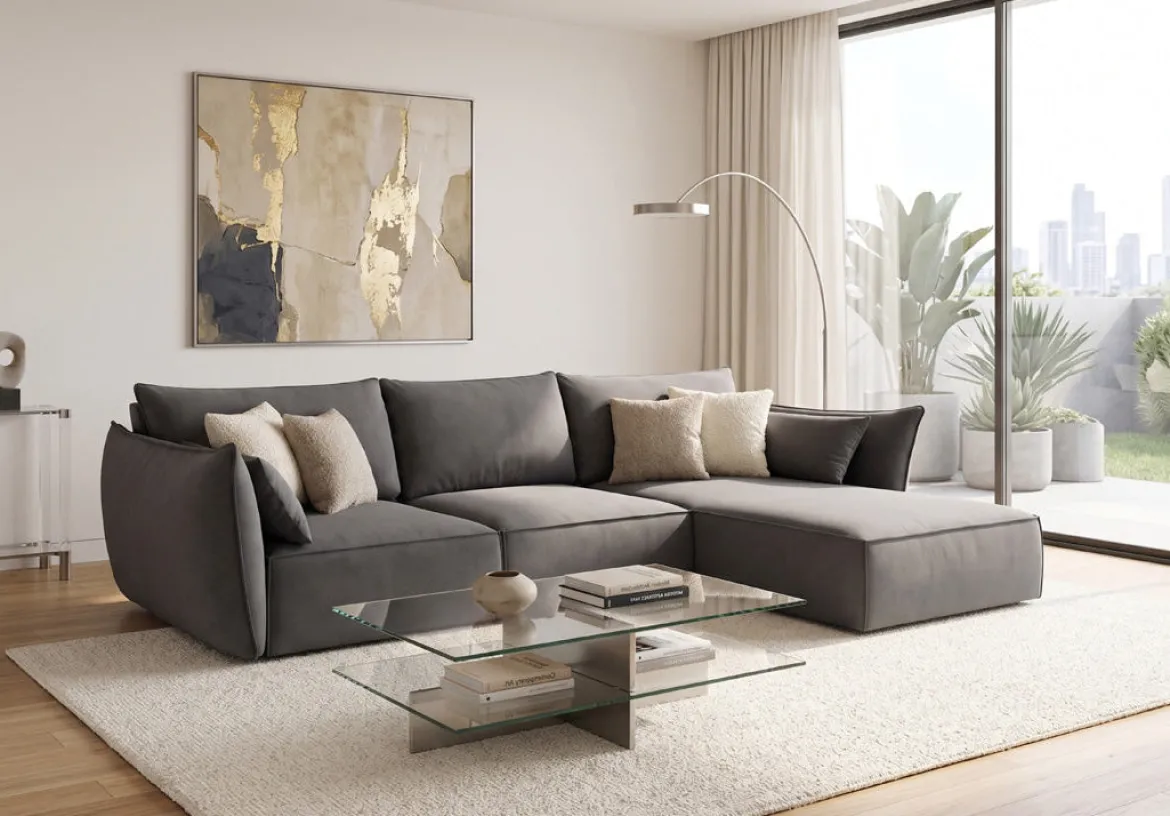 Designer Ecksofa Nuvola in Samt