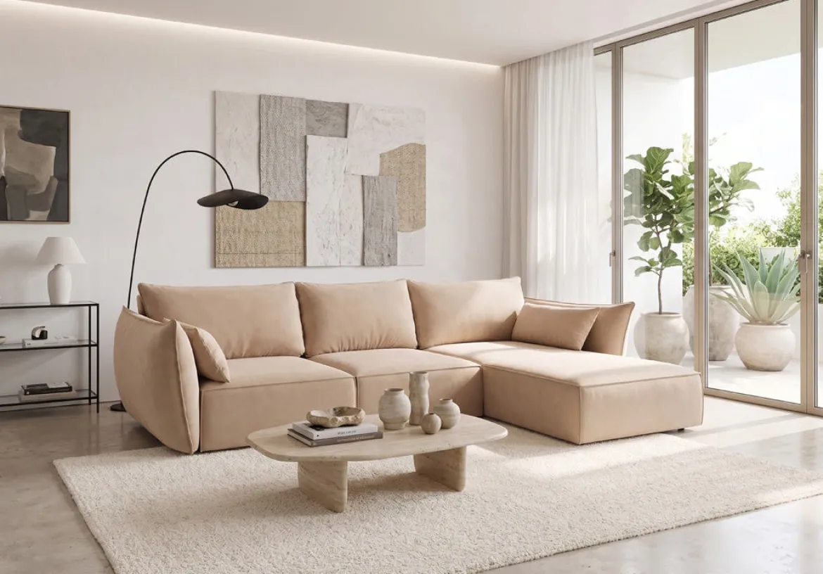Designer Ecksofa Nuvola in Samt