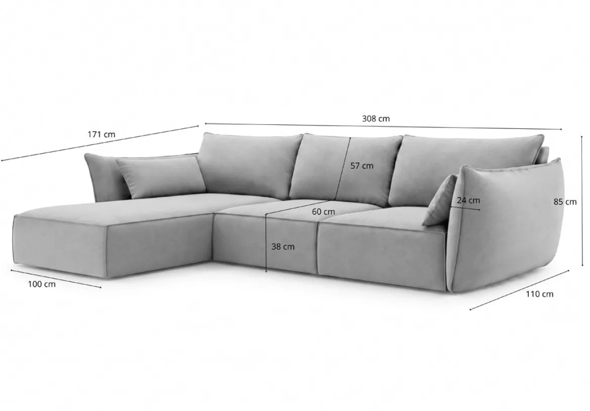 Designer Ecksofa Nuvola in Samt