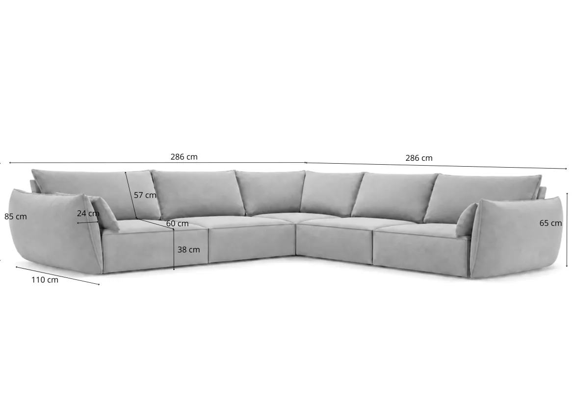 Designer Ecksofa Nuvola Maxi in Samt