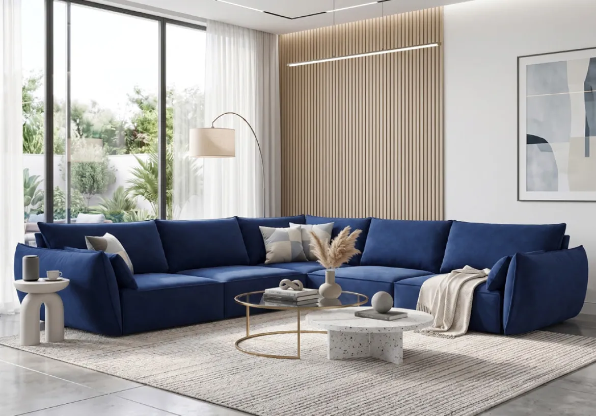 Designer Ecksofa Nuvola Maxi in Samt
