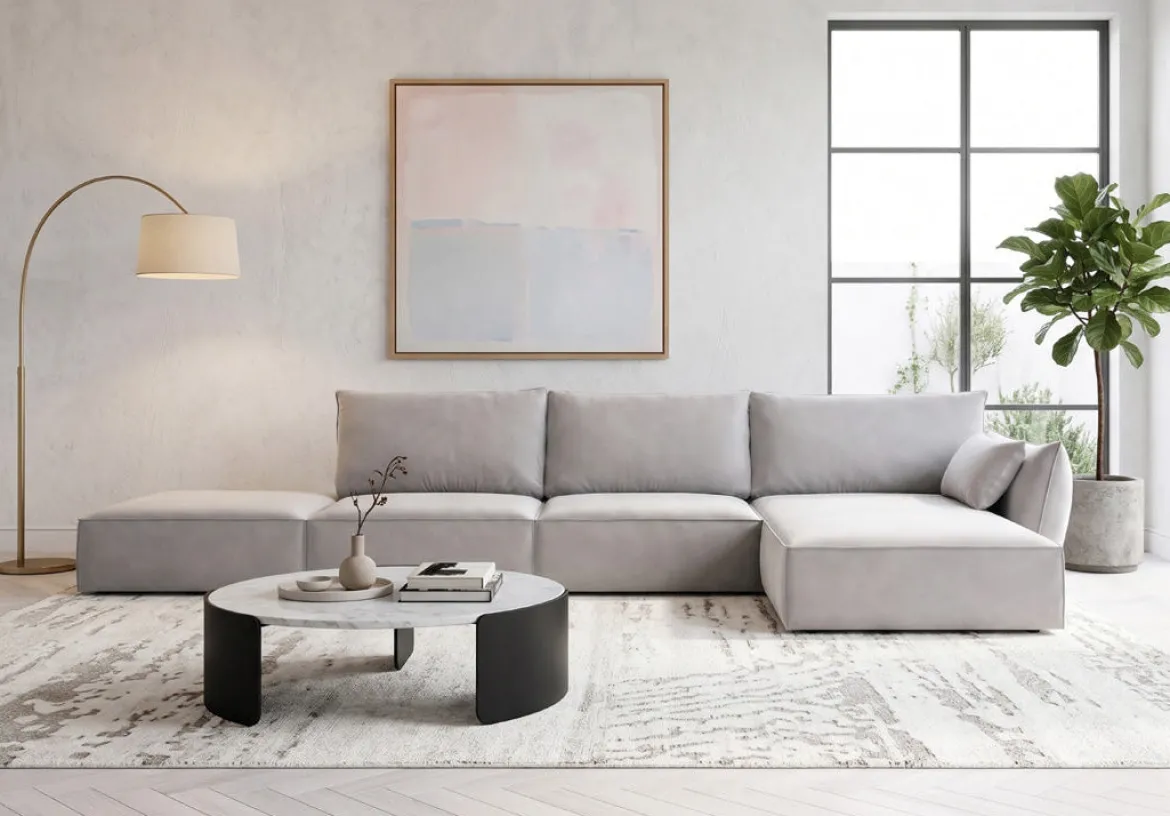 Designer Ecksofa Nuvola Open in Samt