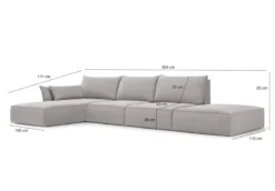Designer Ecksofa Nuvola Open in Samt