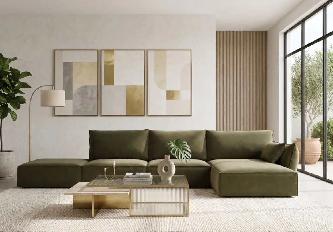 Designer Ecksofa Nuvola Open in Samt