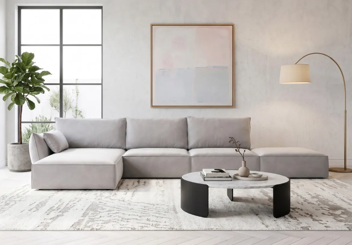 Designer Ecksofa Nuvola Open in Samt