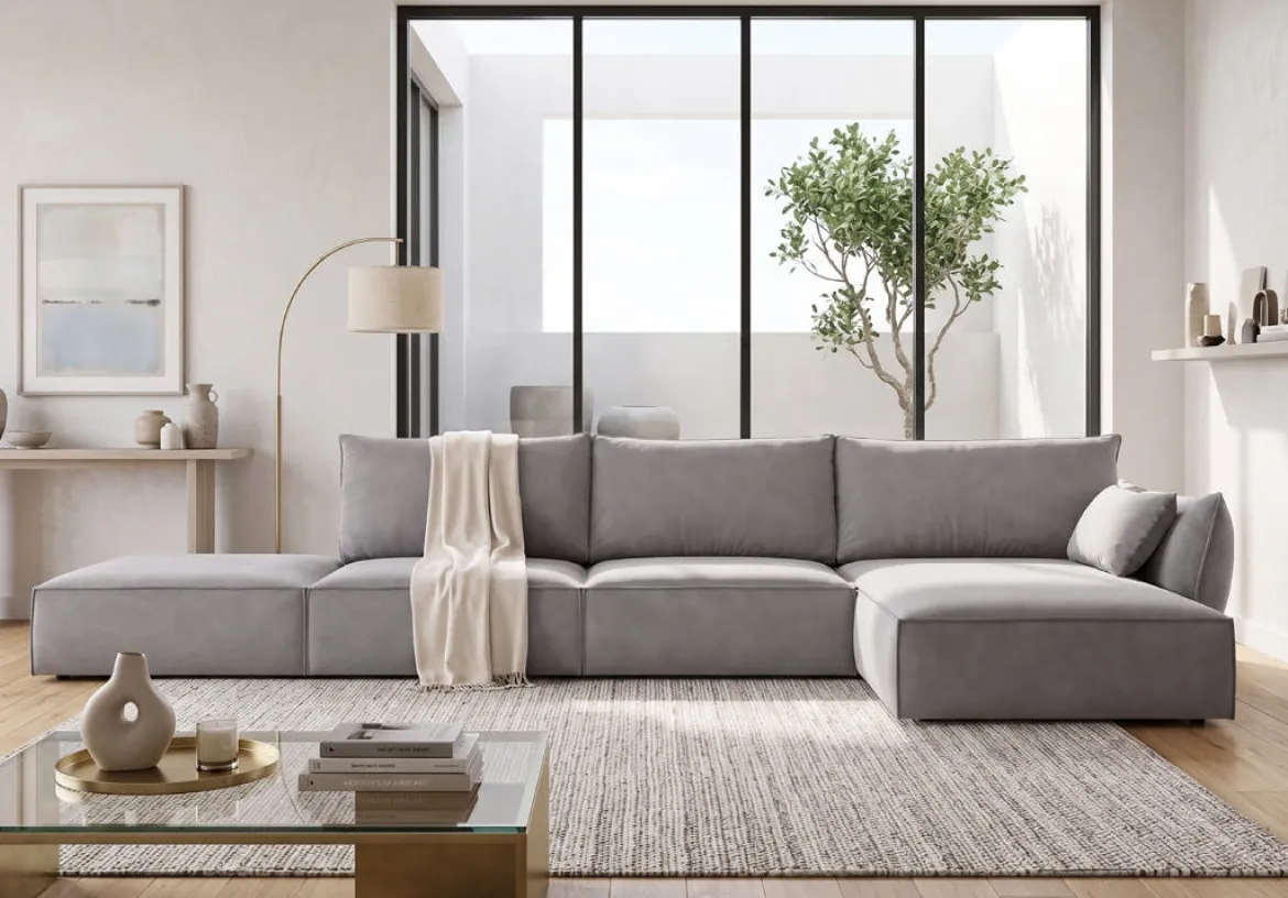 Designer Ecksofa Nuvola Open in Samt