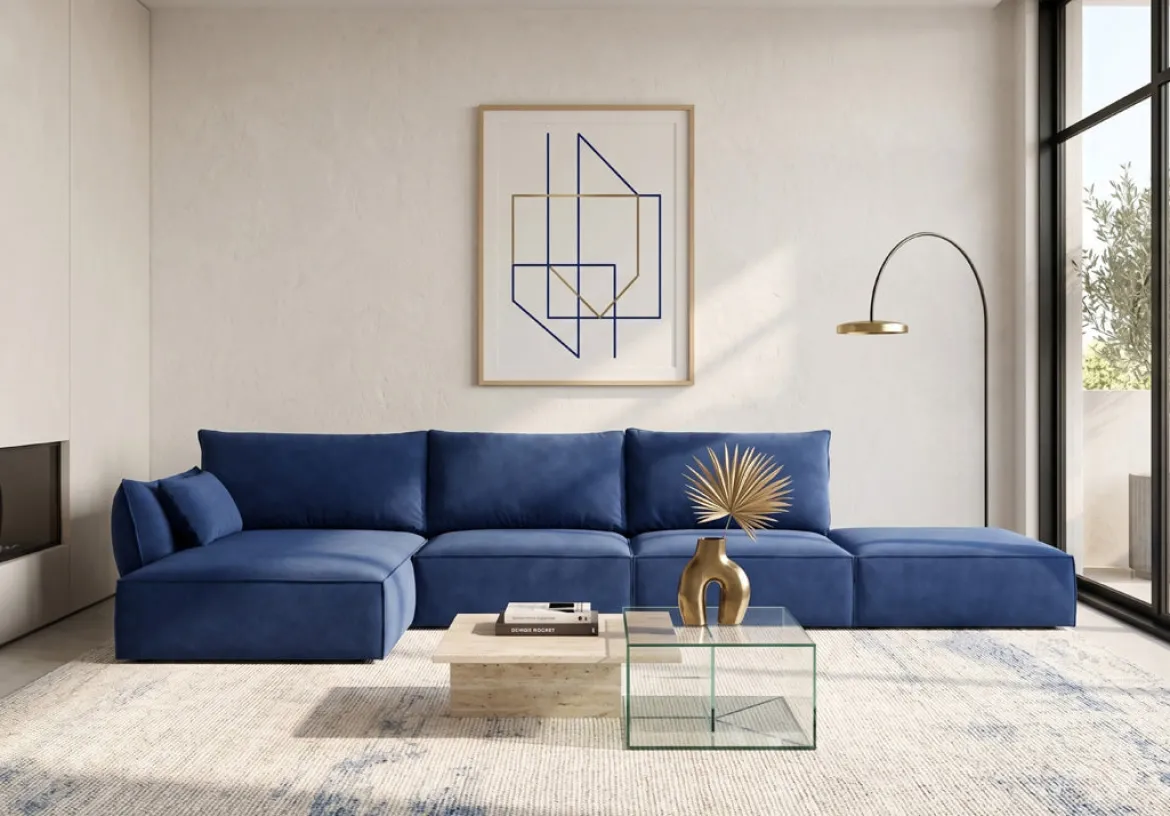 Designer Ecksofa Nuvola Open in Samt