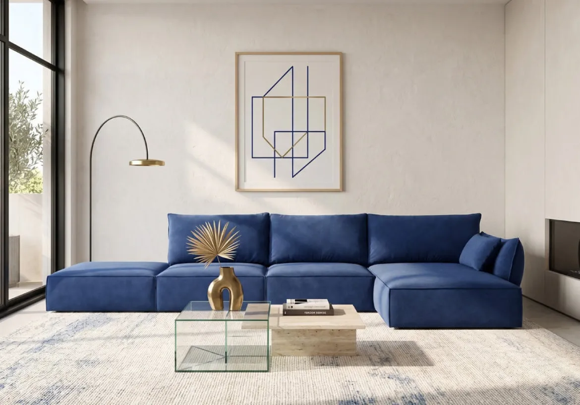 Designer Ecksofa Nuvola Open in Samt