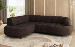 Designer Ecksofa Olivia Mini in Samt mit elektrischer Sitzerweiterung