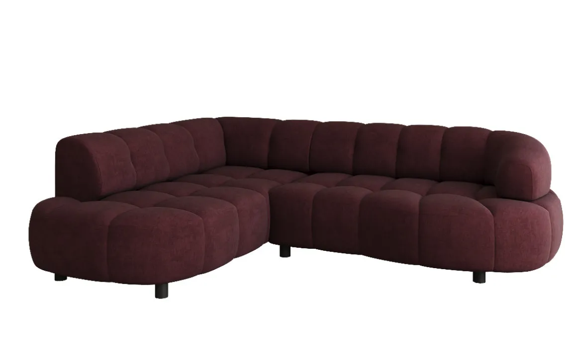 Designer Ecksofa Olivia Mini in Samt mit elektrischer Sitzerweiterung