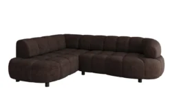 Designer Ecksofa Olivia Mini in Samt mit elektrischer Sitzerweiterung