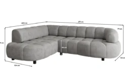 Designer Ecksofa Olivia Mini in Samt mit elektrischer Sitzerweiterung