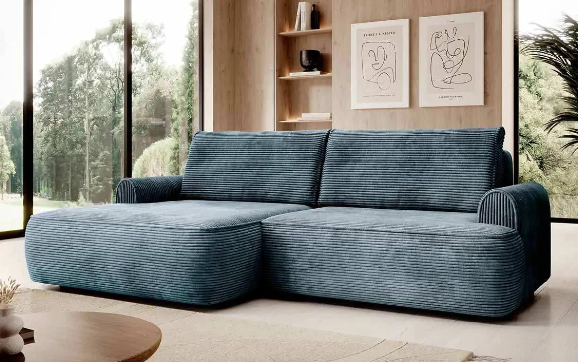 Designer Ecksofa Onelio mit Stauraum und Schlaffunktion