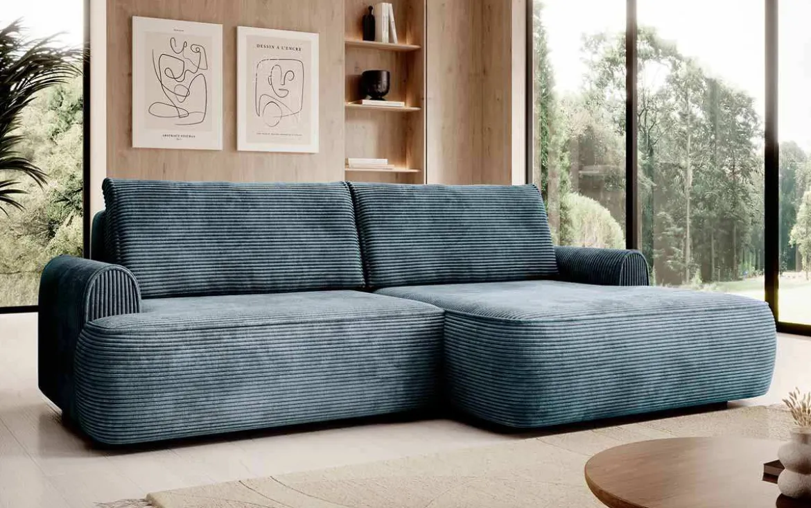 Designer Ecksofa Onelio mit Stauraum und Schlaffunktion