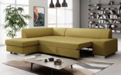Designer Ecksofa Pina mit Schlaf- und Klappfunktion