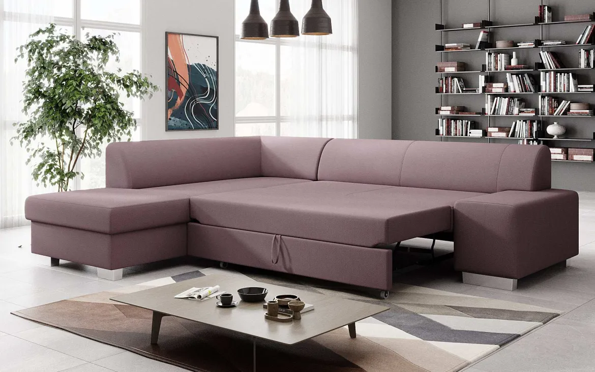 Designer Ecksofa Pina mit Schlaf- und Klappfunktion