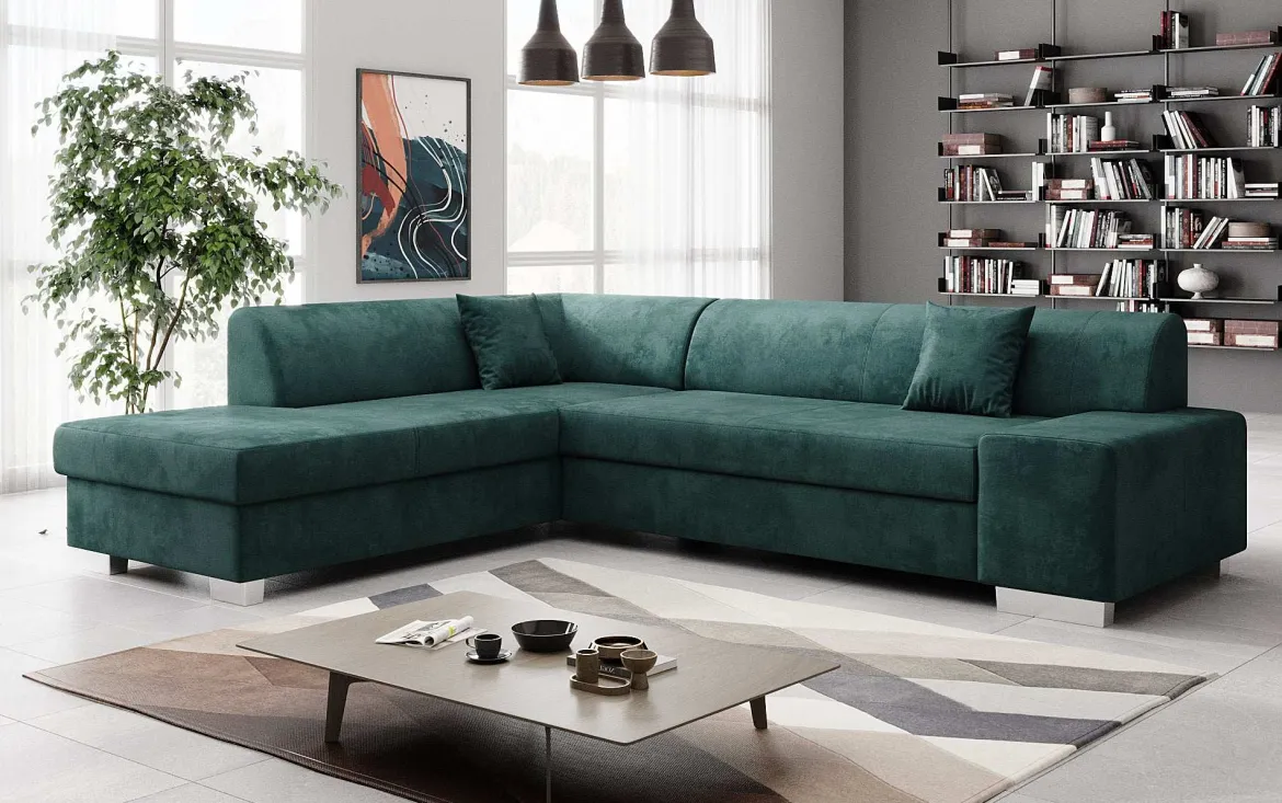 Designer Ecksofa Pina mit Schlaf- und Klappfunktion