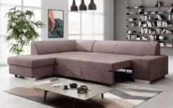 Designer Ecksofa Pina mit Schlaf- und Klappfunktion