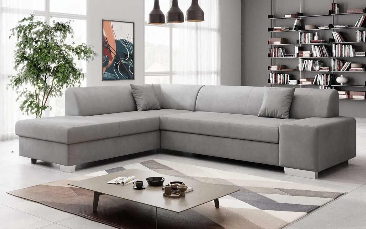 Designer Ecksofa Pina mit Schlaf- und Klappfunktion