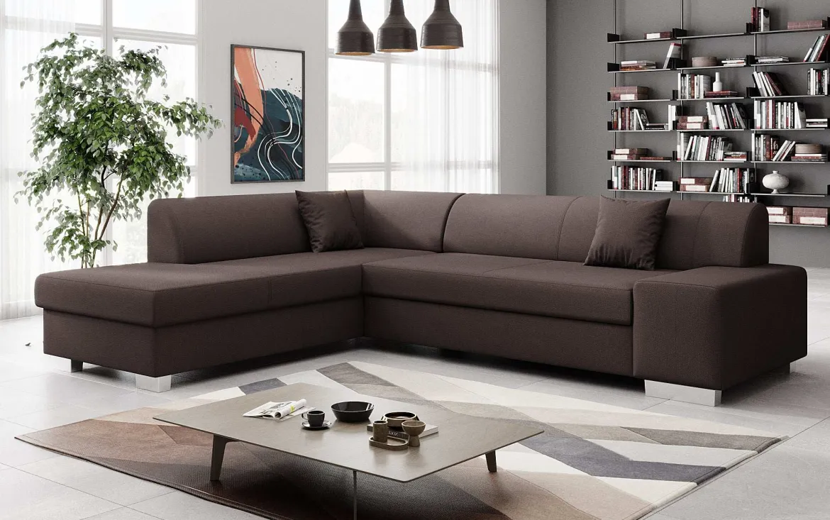 Designer Ecksofa Pina mit Schlaf- und Klappfunktion