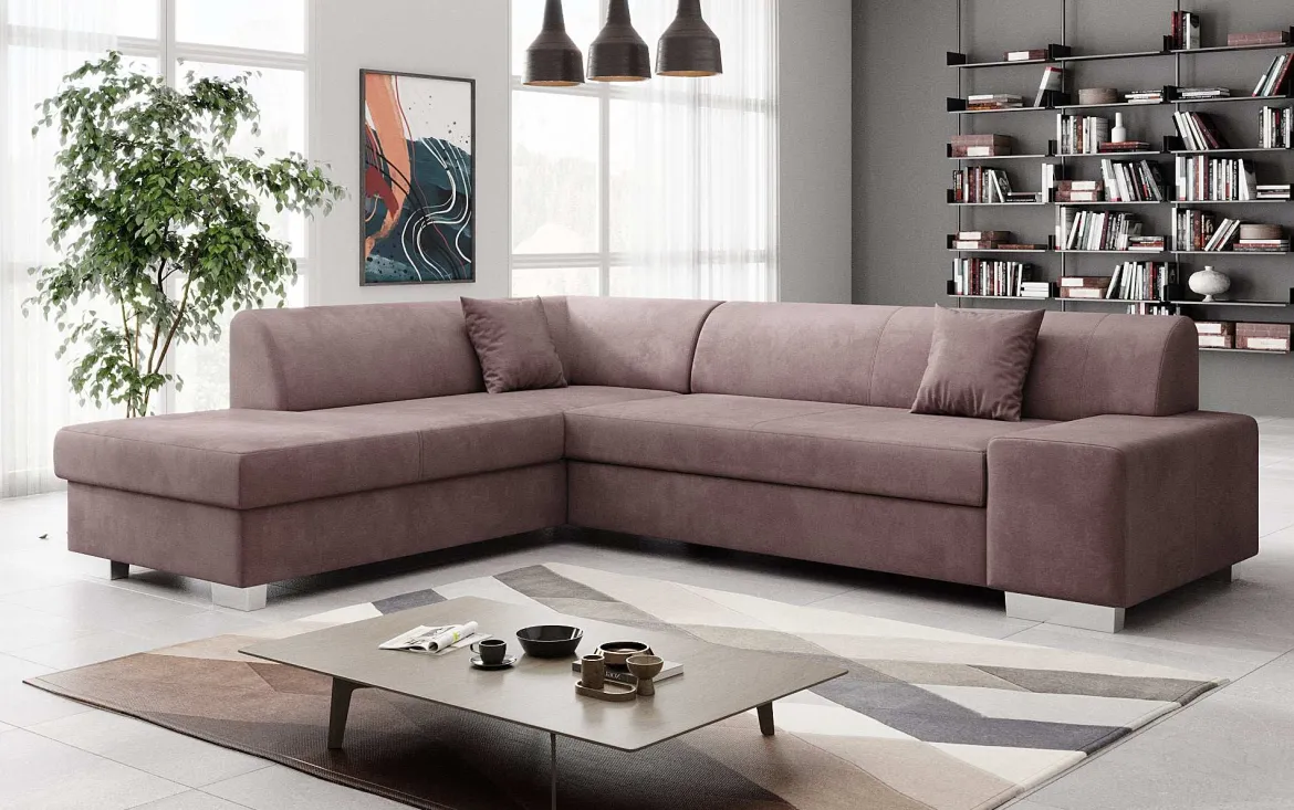 Designer Ecksofa Pina mit Schlaf- und Klappfunktion