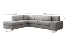 Designer Ecksofa Pina mit Schlaf- und Klappfunktion