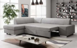 Designer Ecksofa Pina mit Schlaf- und Klappfunktion