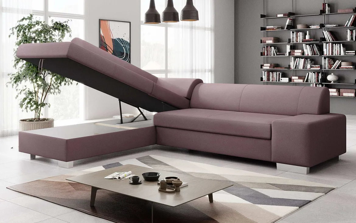 Designer Ecksofa Pina mit Schlaf- und Klappfunktion