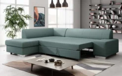 Designer Ecksofa Pina mit Schlaf- und Klappfunktion