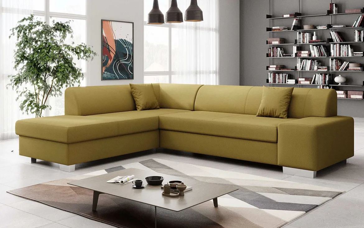 Designer Ecksofa Pina mit Schlaf- und Klappfunktion