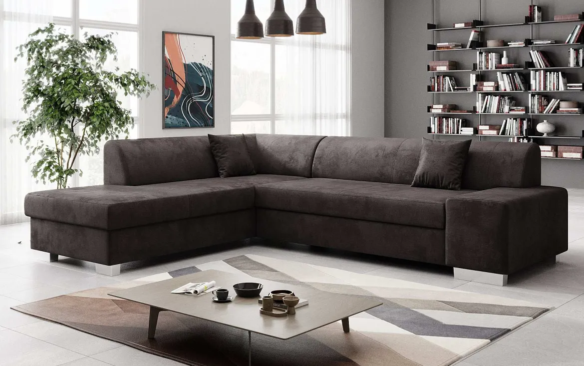 Designer Ecksofa Pina mit Schlaf- und Klappfunktion