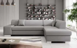 Designer Ecksofa Pina mit Schlaf- und Klappfunktion