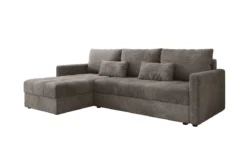 Designer Ecksofa Roma in Cord mit Schlaf- und Klappfunktion