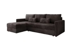 Designer Ecksofa Roma in Cord mit Schlaf- und Klappfunktion