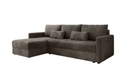 Designer Ecksofa Roma in Cord mit Schlaf- und Klappfunktion