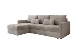 Designer Ecksofa Roma in Cord mit Schlaf- und Klappfunktion