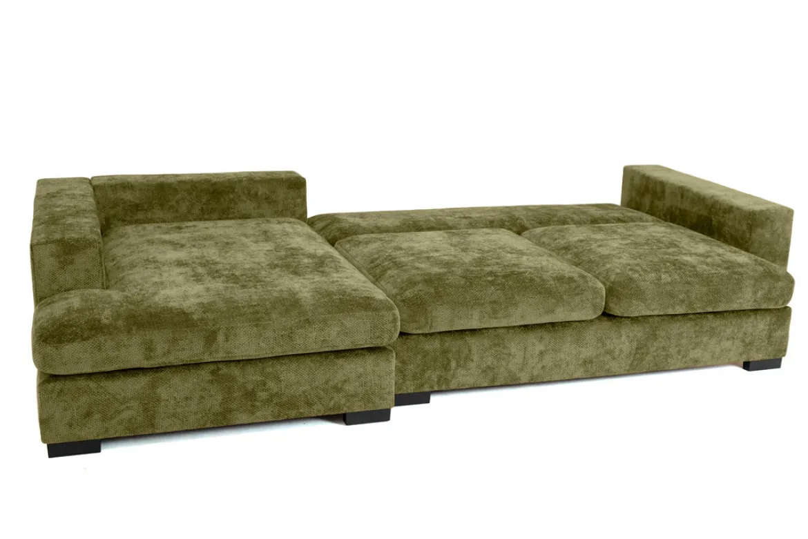 Designer Ecksofa Selena mit Schlaffunktion in Strukturstoff