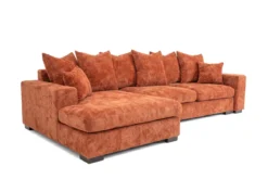 Designer Ecksofa Selena mit Schlaffunktion in Strukturstoff