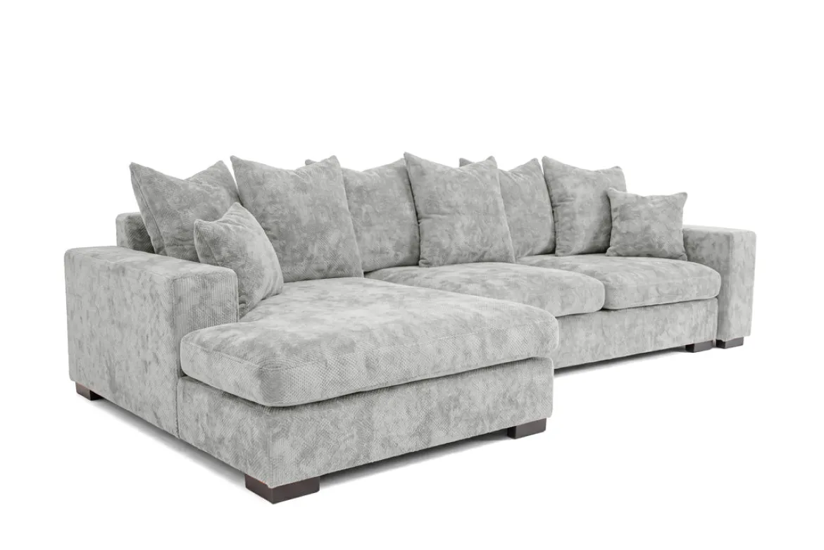 Designer Ecksofa Selena mit Schlaffunktion in Strukturstoff