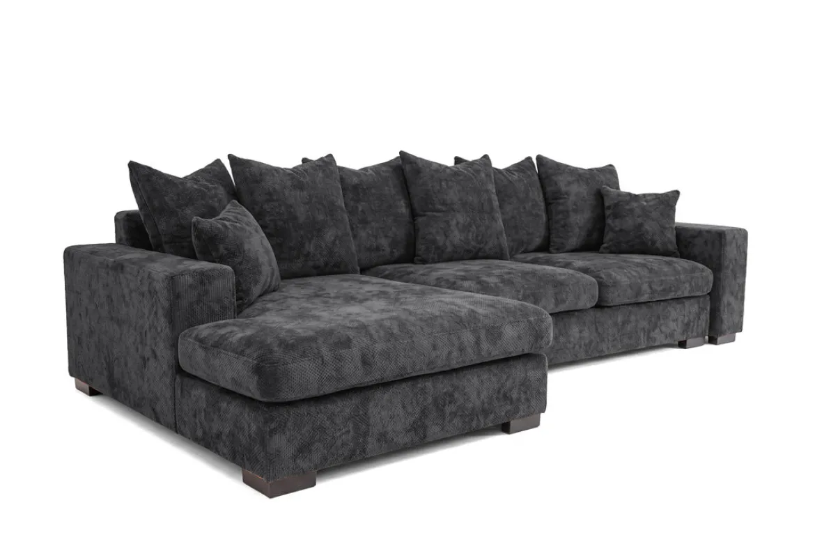 Designer Ecksofa Selena mit Schlaffunktion in Strukturstoff