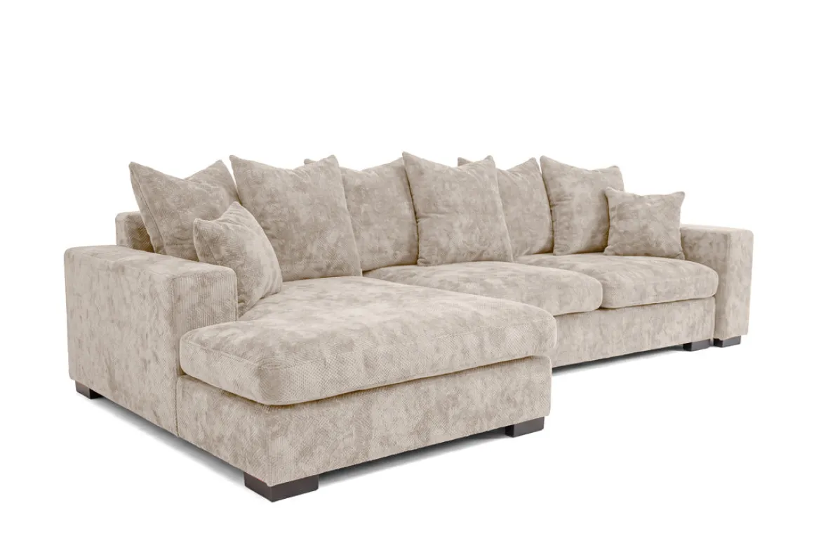 Designer Ecksofa Selena mit Schlaffunktion in Strukturstoff