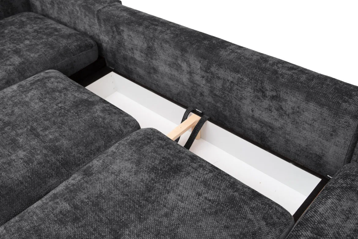Designer Ecksofa Selena mit Schlaffunktion in Strukturstoff