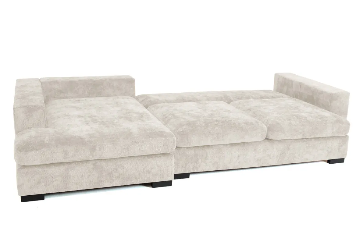 Designer Ecksofa Selena mit Schlaffunktion in Strukturstoff