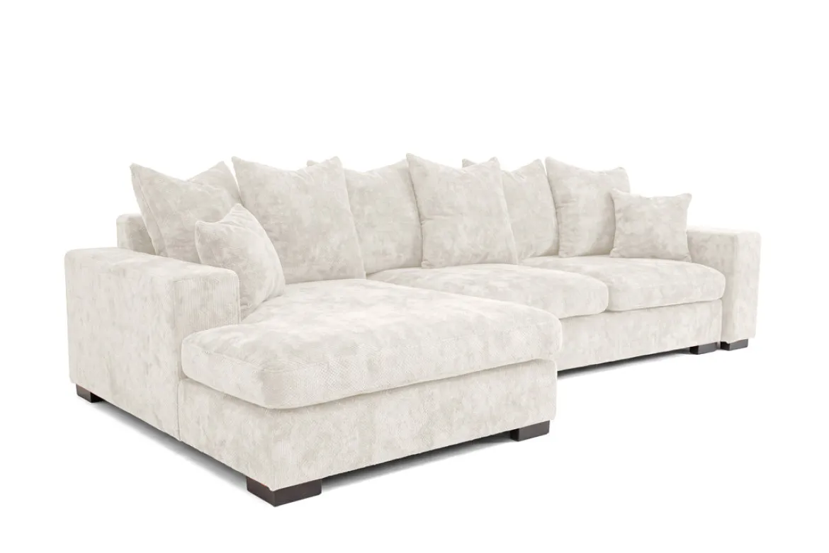 Designer Ecksofa Selena mit Schlaffunktion in Strukturstoff