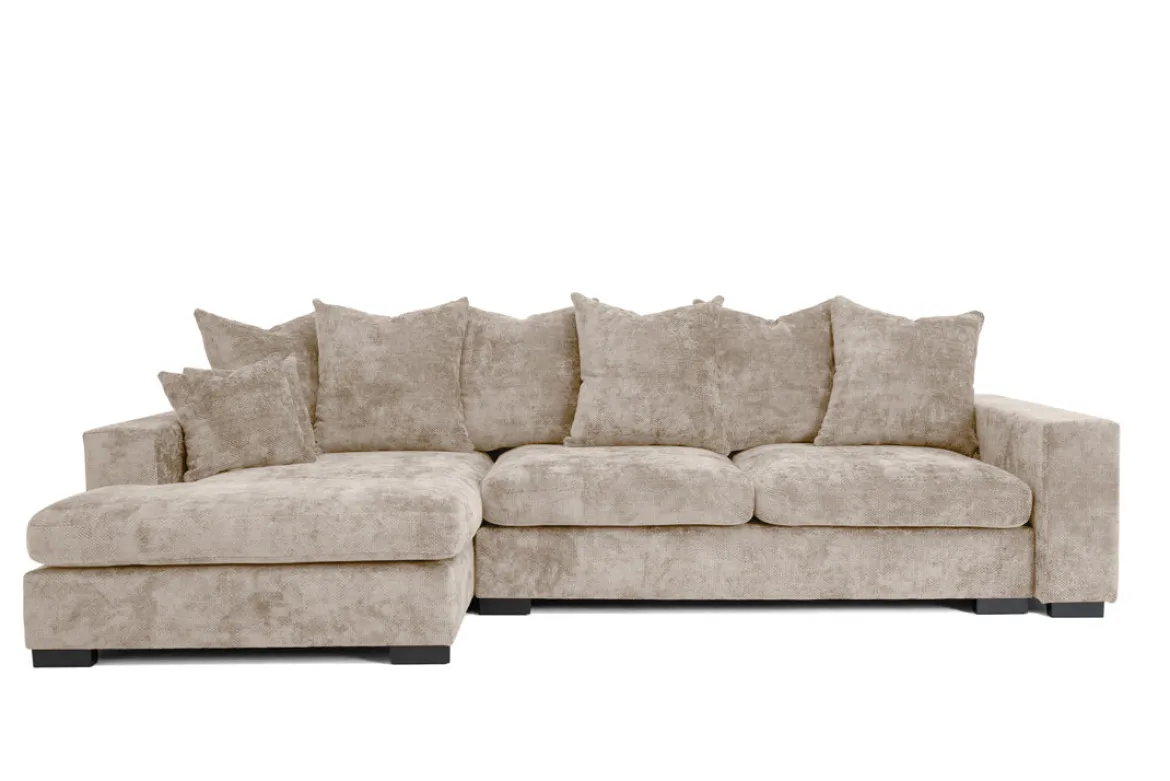 Designer Ecksofa Selena mit Schlaffunktion in Strukturstoff