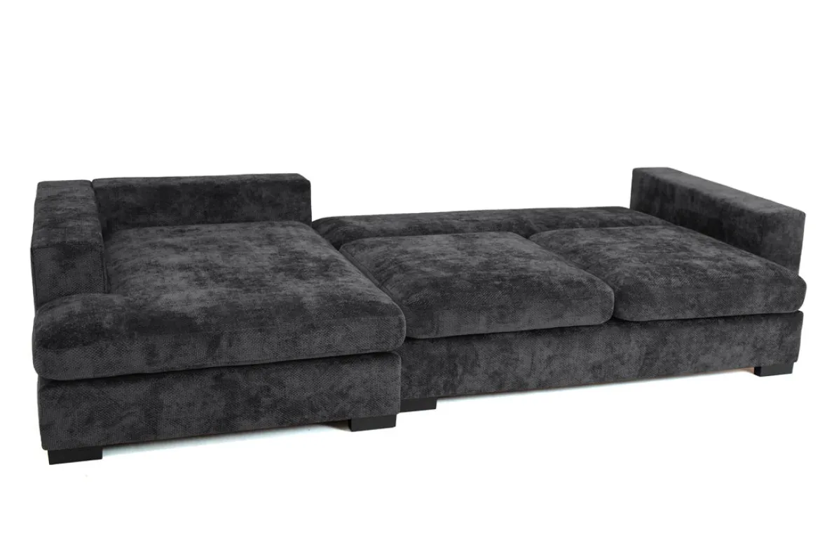 Designer Ecksofa Selena mit Schlaffunktion in Strukturstoff